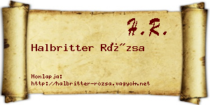 Halbritter Rózsa névjegykártya