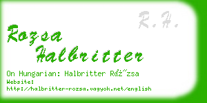 rozsa halbritter business card